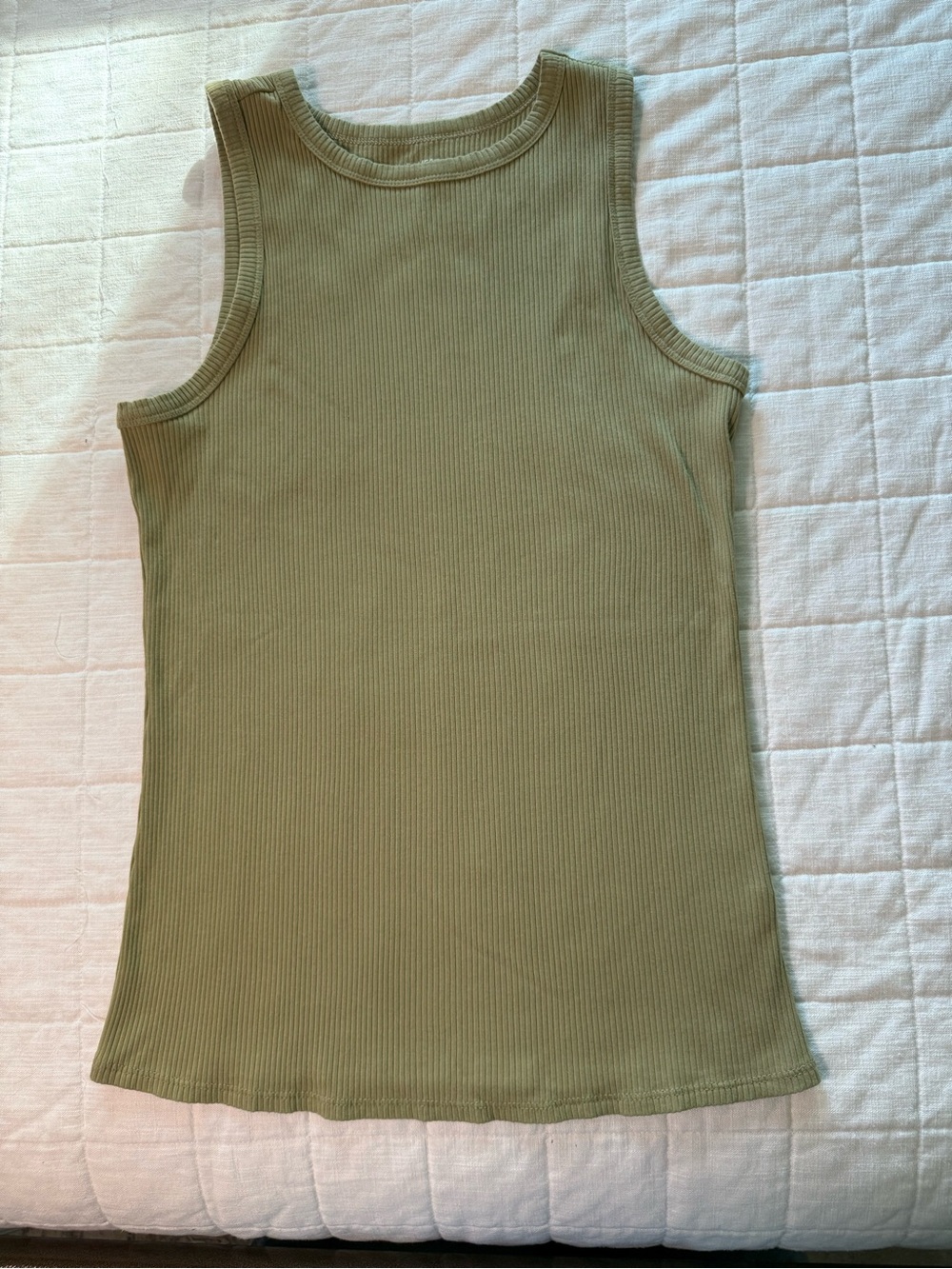 Nine West Olive Green Ribbed Tank Top